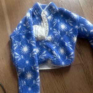 Blue and White Fleece Pullover